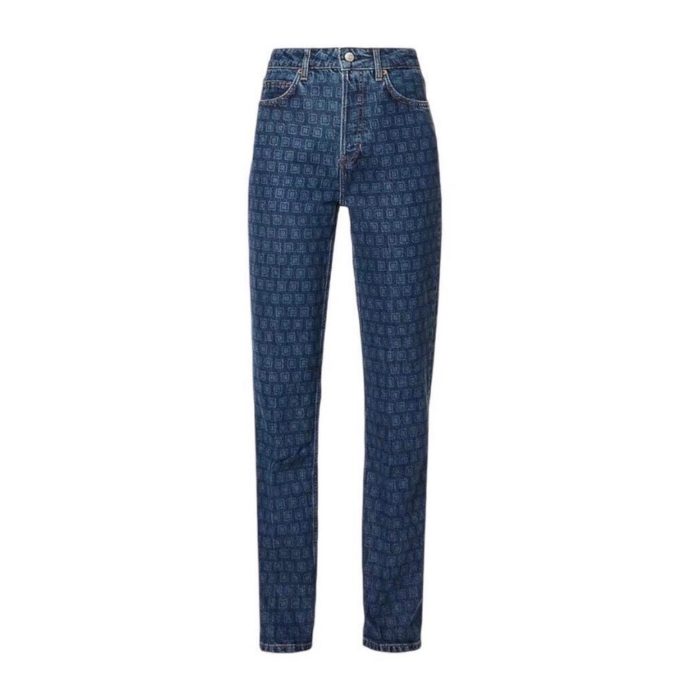 Reformation Jeans Women Blue Cynthia Laser Square High Rise Straight Leg Denim
